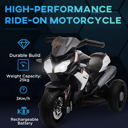 Electric Kids Motorcycle Ride-On with Music & Lights 6V