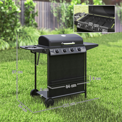 5-Burner Portable Gas BBQ Grill