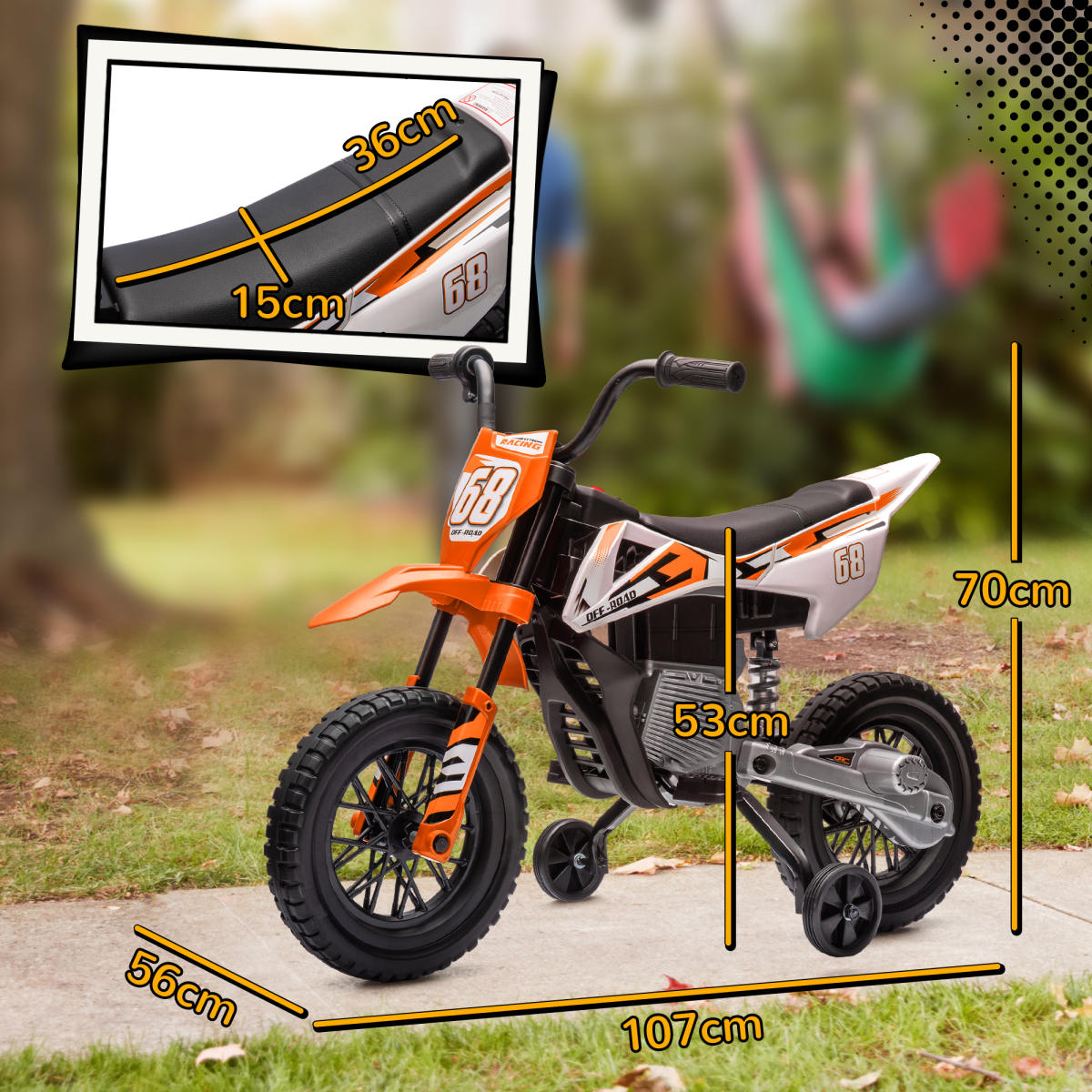 AIYAPLAY 12V Kids Electric Motorbike with Music