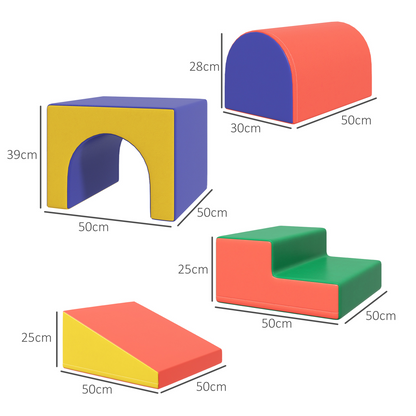 4-Piece Soft Play Set With Safe Foam Blocks for Toddler