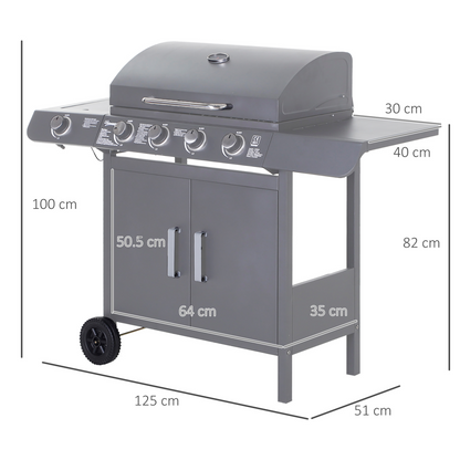 4-Burner Stainless Steel Gas BBQ Grill