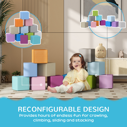 12-Piece Soft Foam Play Block Set in Blue