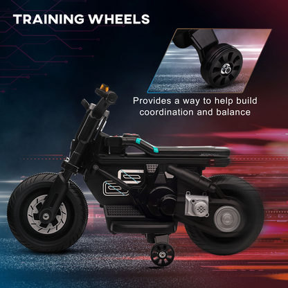 Kids 6V Electric Motorbike with Training Wheels for Ages 3-5