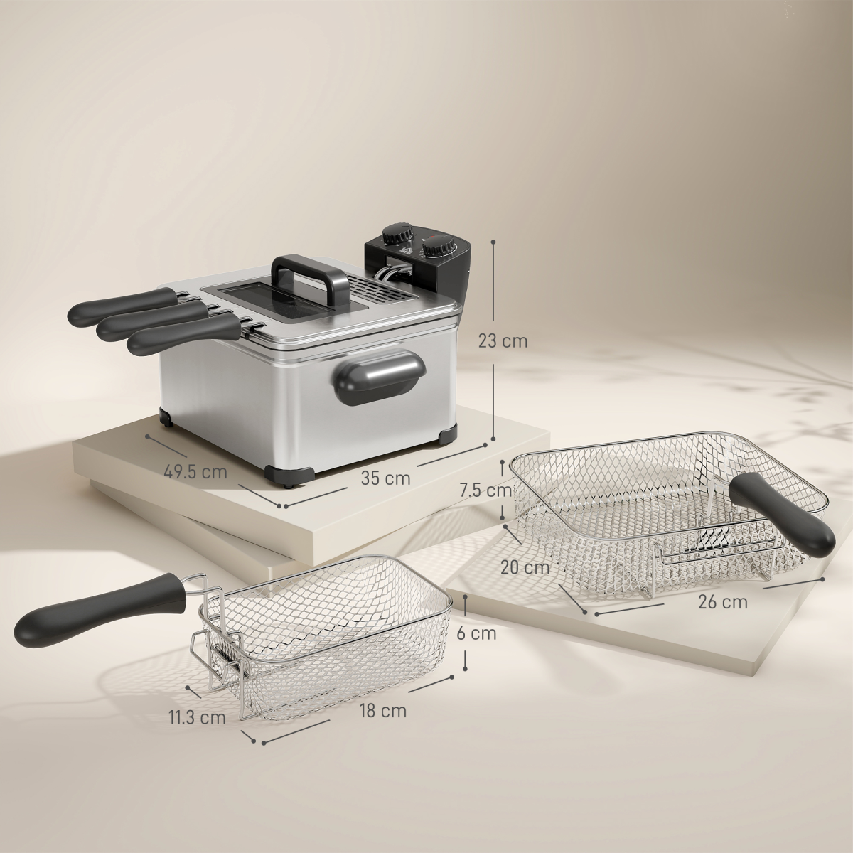 Powerful 5L Deep Fryer with Removable Basket & Viewing Window