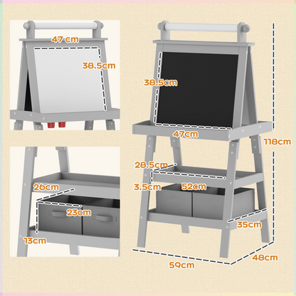 AIYAPLAY 3-in-1 Kids Art Easel: Double-Sided