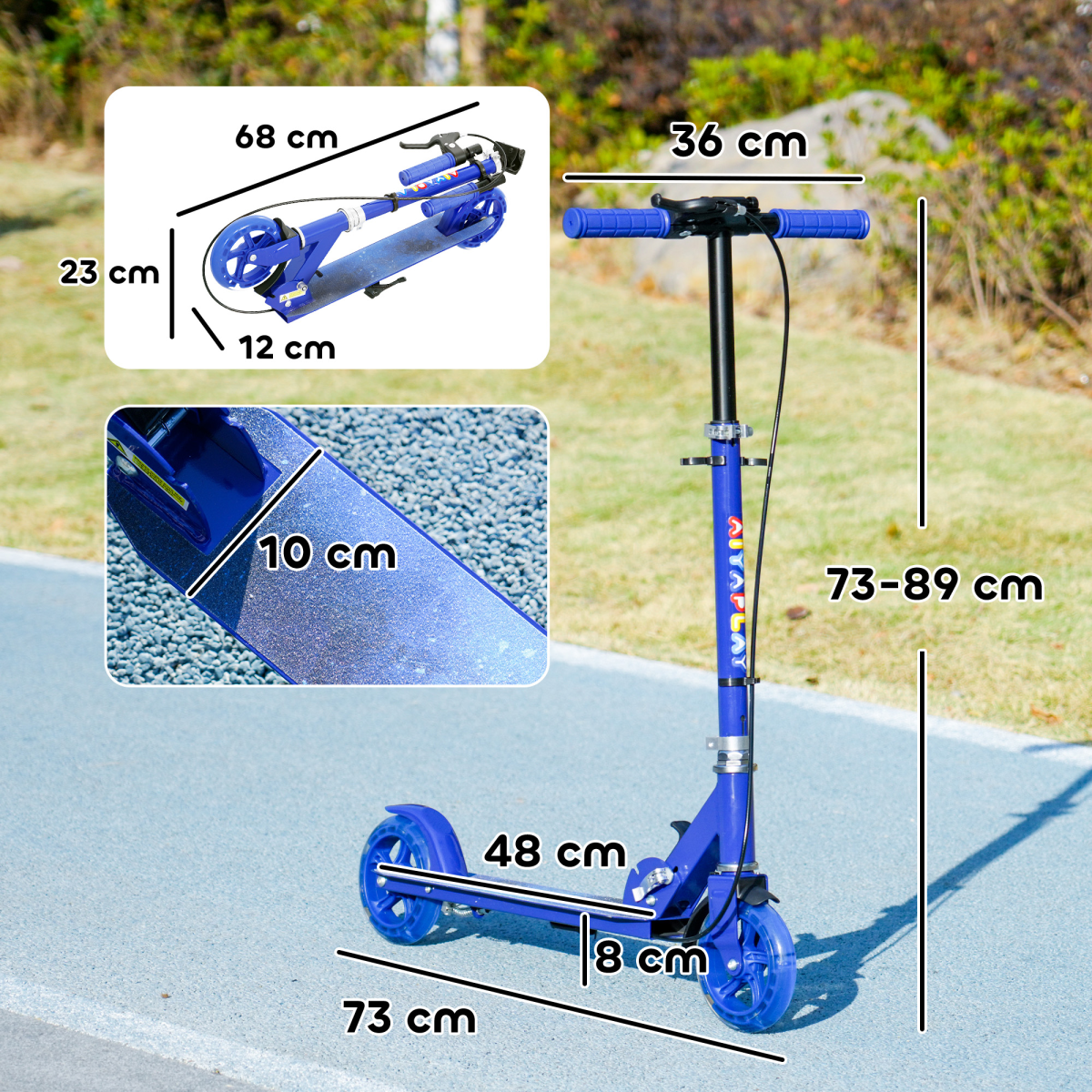 AIYAPLAY Kids Folding Scooter with Wheels
