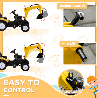 Kids Ride-On Pedal Digger Truck