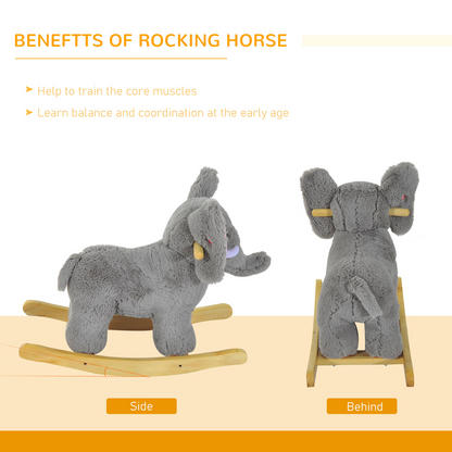 Elephant Rocker: Plush Adventure with Nursery Rhymes