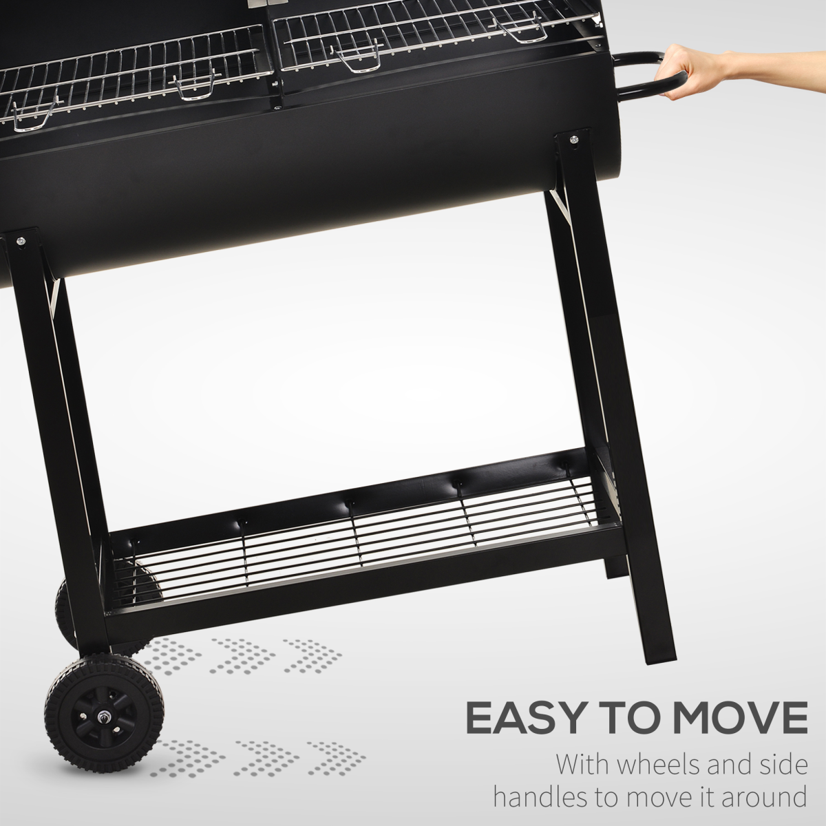 Portable 2-Grill Charcoal BBQ with Wheels
