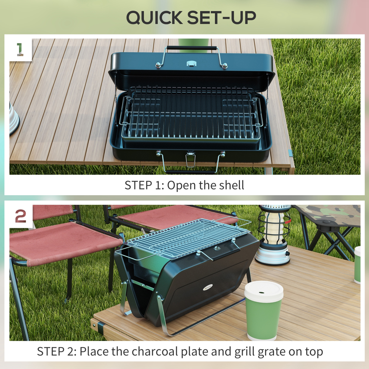 Portable Suitcase BBQ Grill