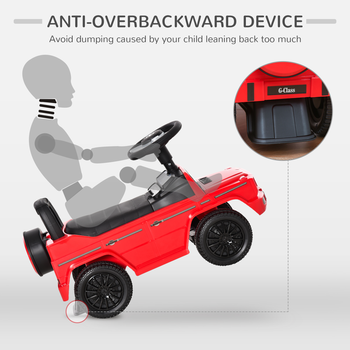 Benz G350 Kids Ride-On Sliding Car with Storage