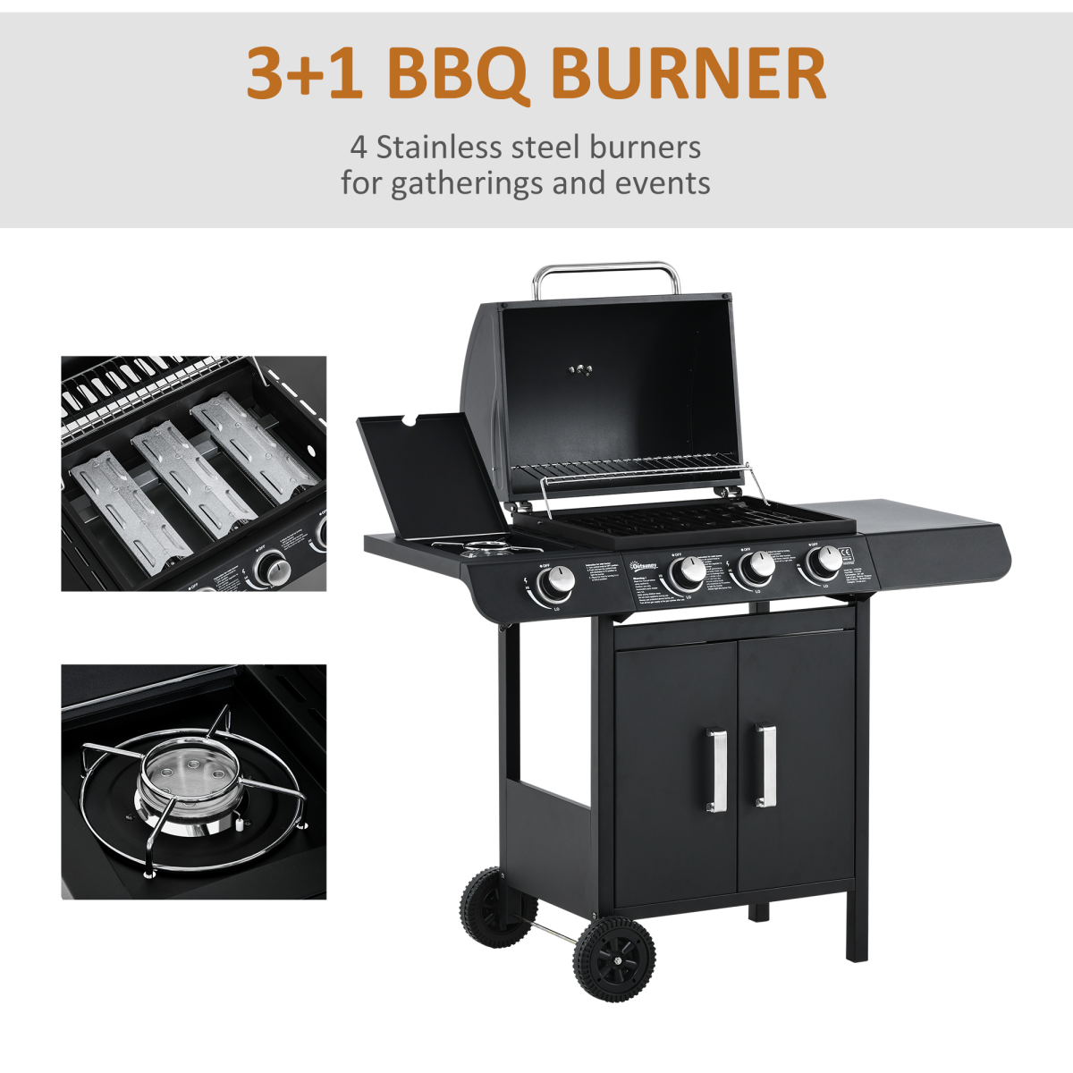 Ultimate 3+1 Burner Deluxe Gas Barbecue Grill