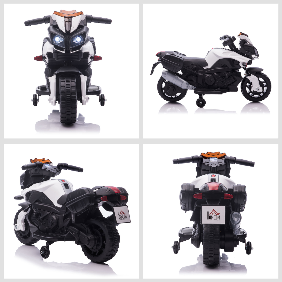 White 6V Electric Kids Motorcycle Ride-On Toy