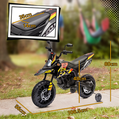 AIYAPLAY 12V Kids Aprilia Motorbike with Training Wheels