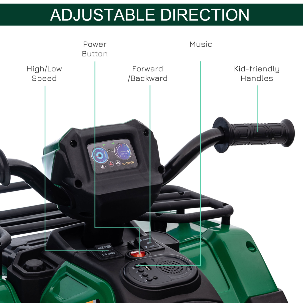 Kids Electric Quad Bike - 12V Adventure with LED Lights & Music!