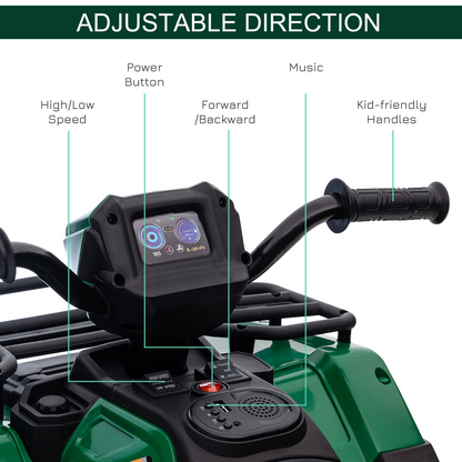 Kids Electric Quad Bike - 12V Adventure with LED Lights & Music!