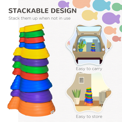 Colorful 11-Piece Kids Balance Stepping Stones for Fun