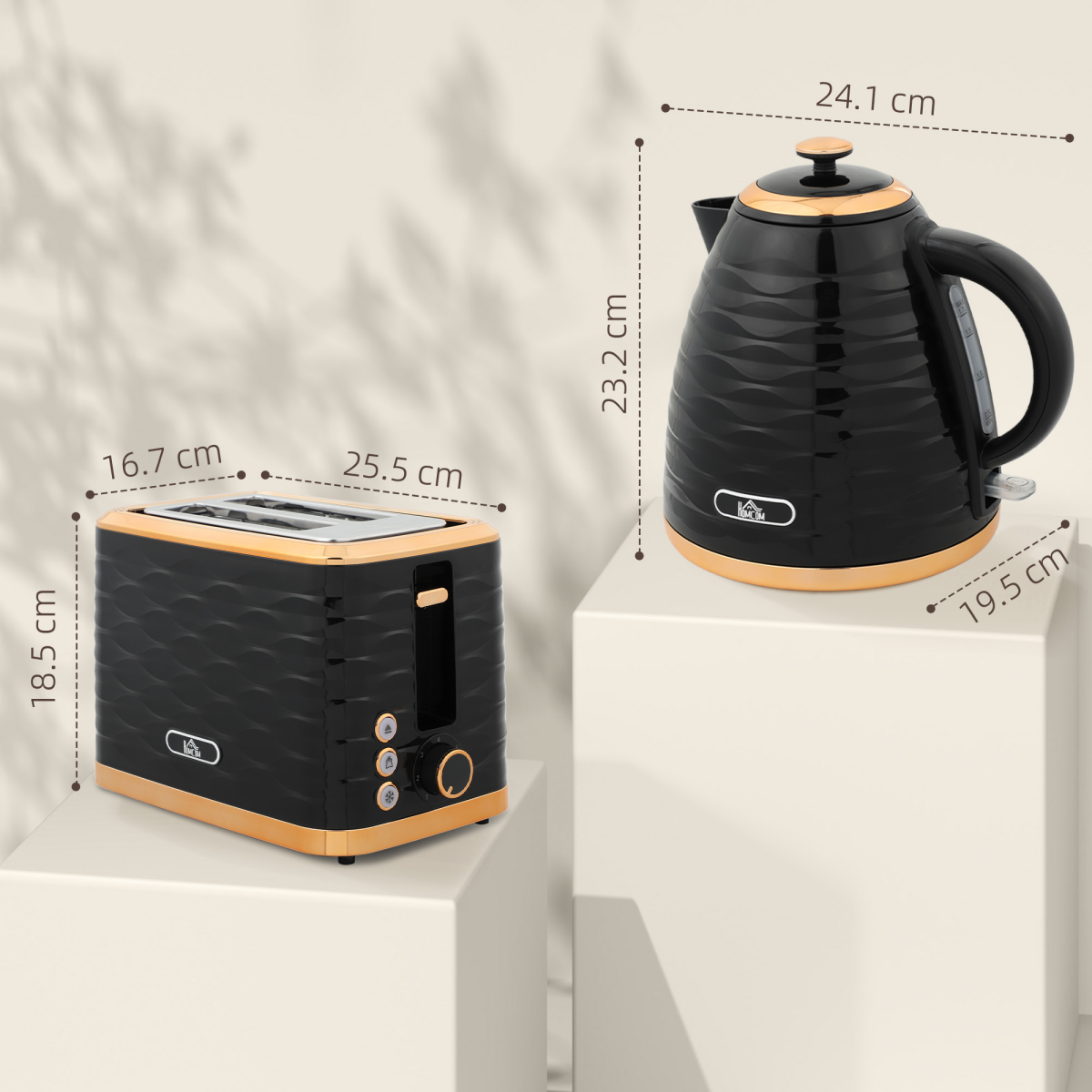 Chic Kettle & Toaster Set: Rapid Boil 1.7L Kettle & 2-Slice Toaster