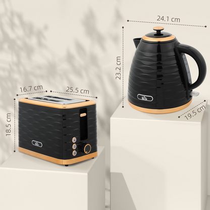 Chic Kettle & Toaster Set: Rapid Boil 1.7L Kettle & 2-Slice Toaster