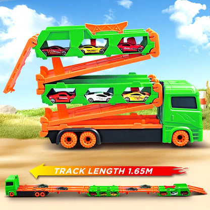Expandable 1.65M Truck 6X Race Cars Toy for Boys Age 3+