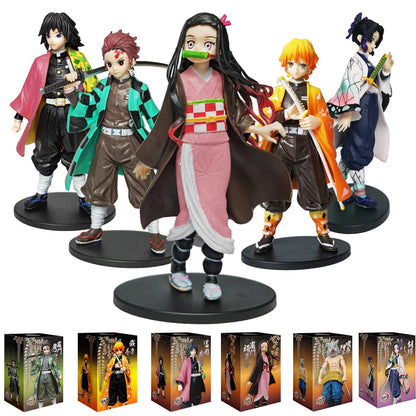 Ultimate Anime Demon Slayer Action Figures Set - Kamado Tanjirou, Nezuko, Zenitsu & Inosuke PVC Collectibles