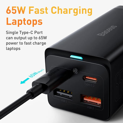 Gan Charger USB-C  : Fast Charging Multiport Charger For MacBook And Iphone