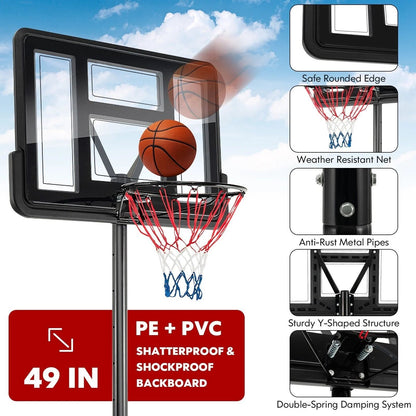 135-305Cm Adjustable Basketball Hoop System with 2 Nets