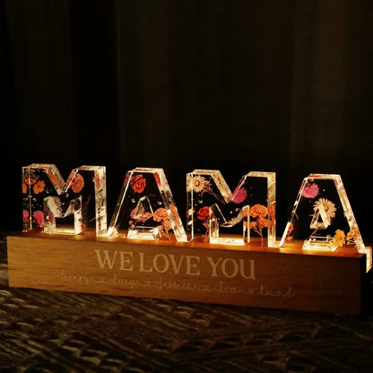 Flower Printed LED Night Light for Mom