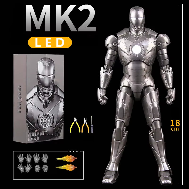 LED Light Iron Man 7" Movie Action Figure Tony Stark Legends Toys