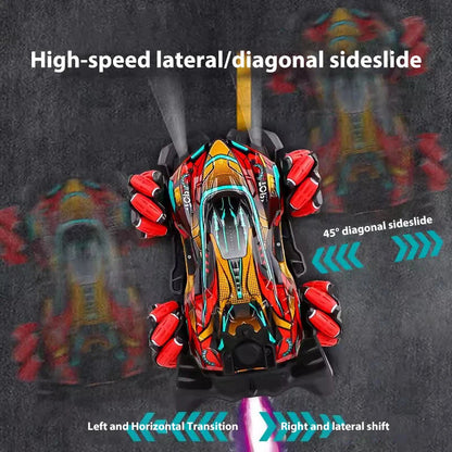 Wltoys F1 Drift RC Car - LED Lights, Music, 2.4G Gesture Control, 4WD Stunt Car for Kids