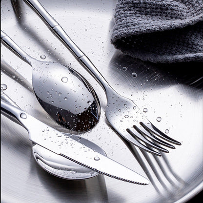 Aldomara Bamboo Gold/Silver Cutlery Set