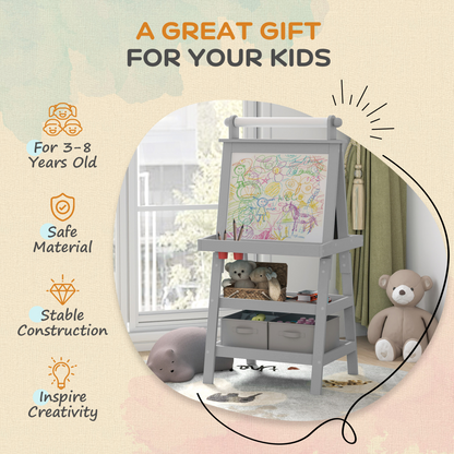 AIYAPLAY 3-in-1 Kids Art Easel: Double-Sided