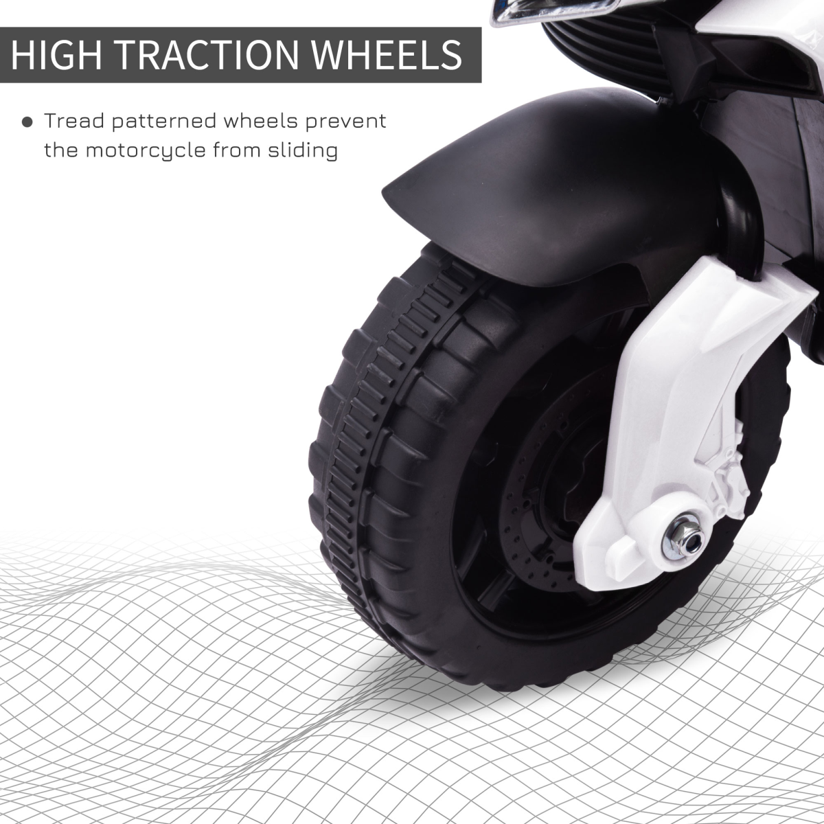 White 6V Electric Kids Motorcycle Ride-On Toy