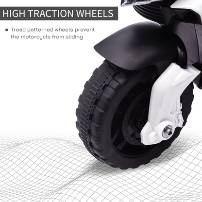 White 6V Electric Kids Motorcycle Ride-On Toy