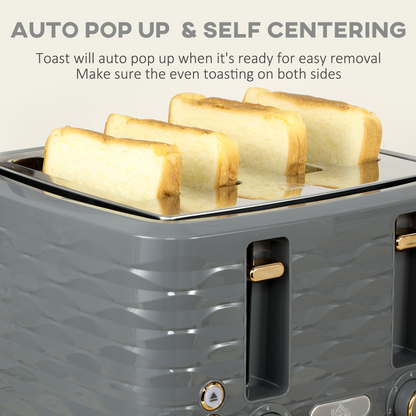 Stylish Kettle & Toaster Set: Rapid Boil & 4-Slice Perfection!