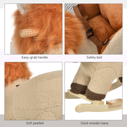 Roaring Fun: Plush Lion Rocker with Sound