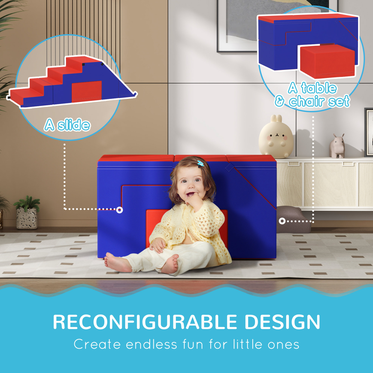 2-Piece Baby Foam Climber Set for Toddler Playtime