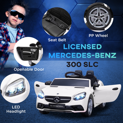 Mercedes-Benz 12V Kids Electric Ride-On Car with Remote - White