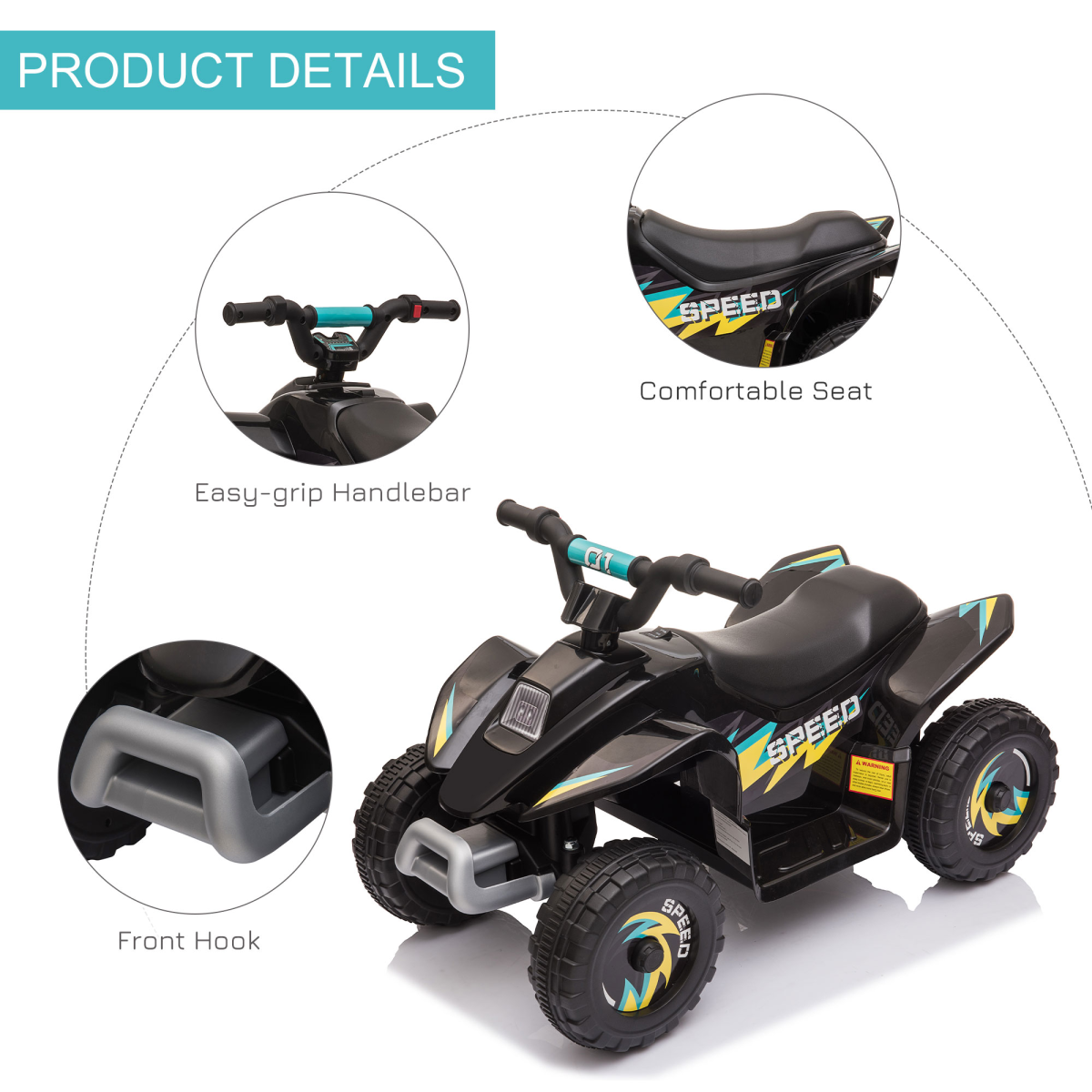 Rev Up Fun: 6V Electric Ride-On Car for Toddlers - Black Adventure Awaits!