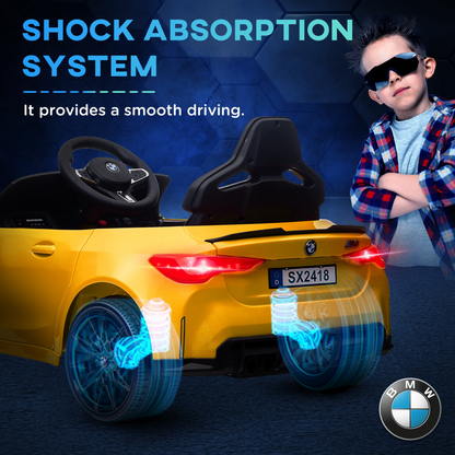AIYAPLAY 12V BMW M4 Licensed Kids Electric Car w/ Remote, Suspension