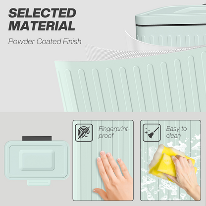 40L Dual Compartment Pedal Bin - Soft-Close, Stylish Green design