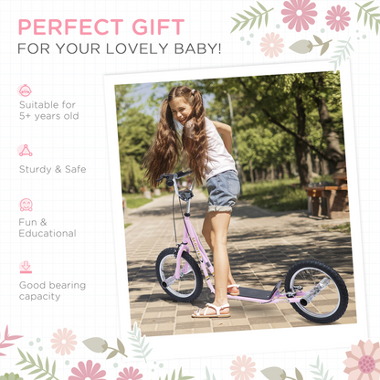 Adjustable Pink Stunt Scooter for Kids 16" Wheels