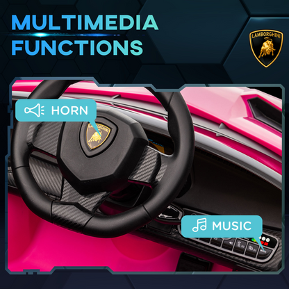 Lamborghini Veneno Licensed Electric Ride-on Car with Remote- Pink
