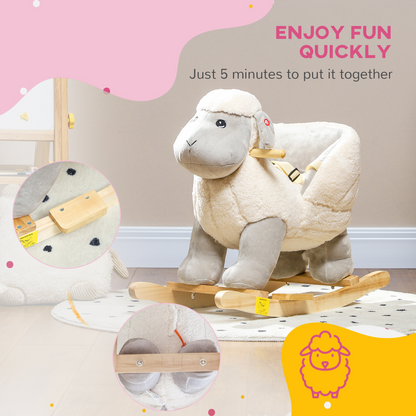 AIYAPLAY Grey Baby Rocking Horse for 1-3 Years