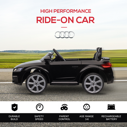 Licensed Audi TT Ride-On Car for Kids 12V Remote Control - Black