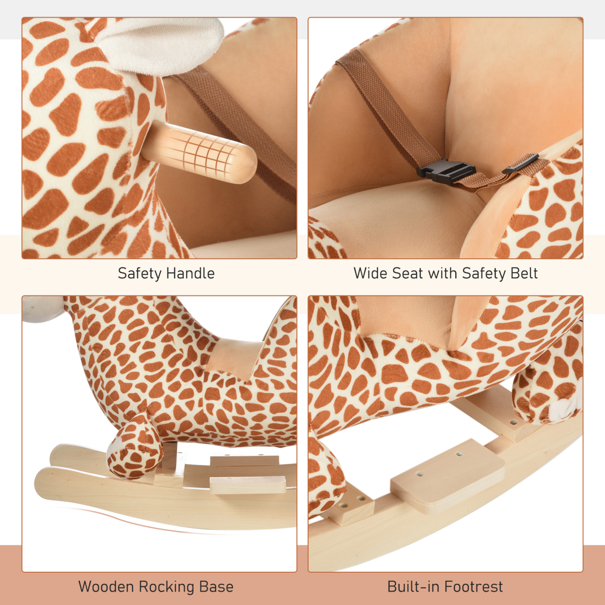Plush Giraffe Rocking Horse with 32 Songs