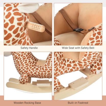 Plush Giraffe Rocking Horse with 32 Songs