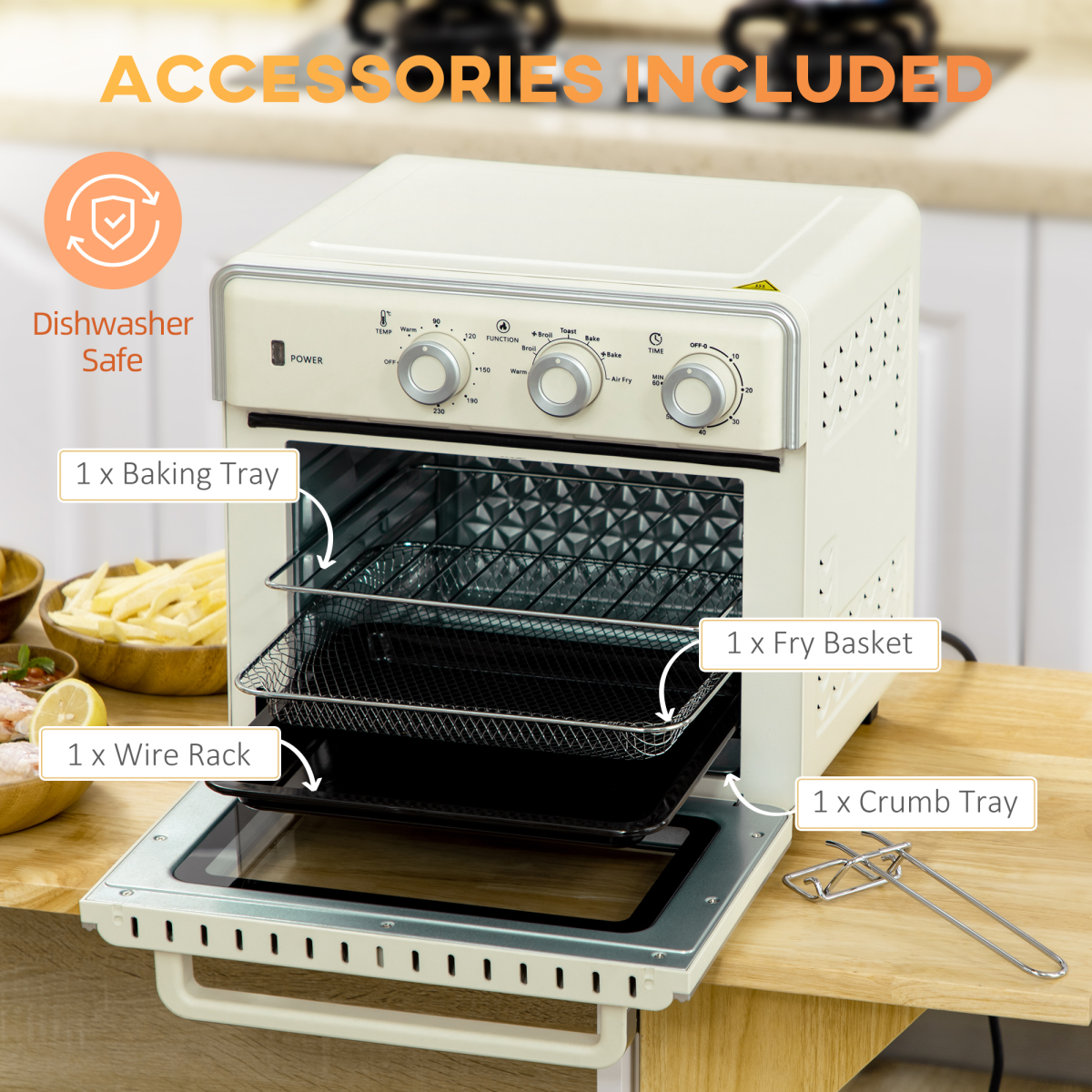 Retro 7-in-1 Toaster Oven: 4-Slice, Adjustable Temp & 60-Min Timer
