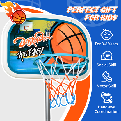 Adjustable Kids Basketball Set for Ages 3-8
