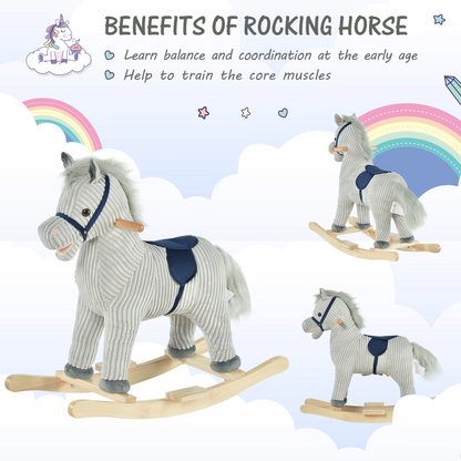 Traditional Plush Rocking Horse with Sound